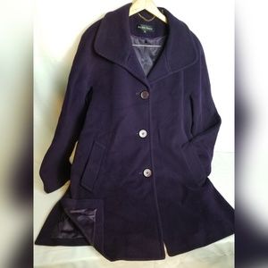 Ellen Tracy angora wool pea coat EUC size 14